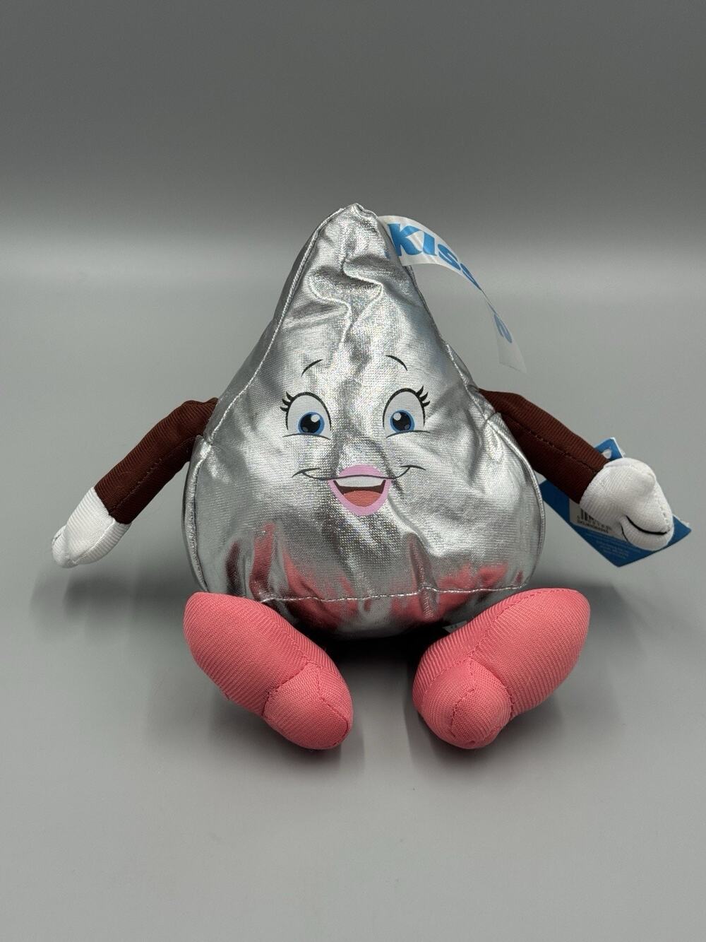 Hershey Park Chocolate World Plush Kiss Stuffed Animal Silver Pink Shoes Girl 8”
